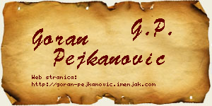 Goran Pejkanović vizit kartica
